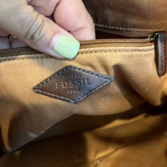 Fossil Jenna PVC Tote Bag Double Handle Key Accent Medium Zipper Shoulder Bag - Picture 13 of 16